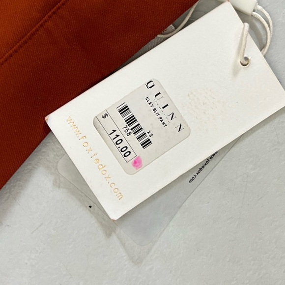 NWT Foxiedox Clay Split Pants Orange Size XS Extra Small Flare Bootcut Split Hem - Picture 8 of 9